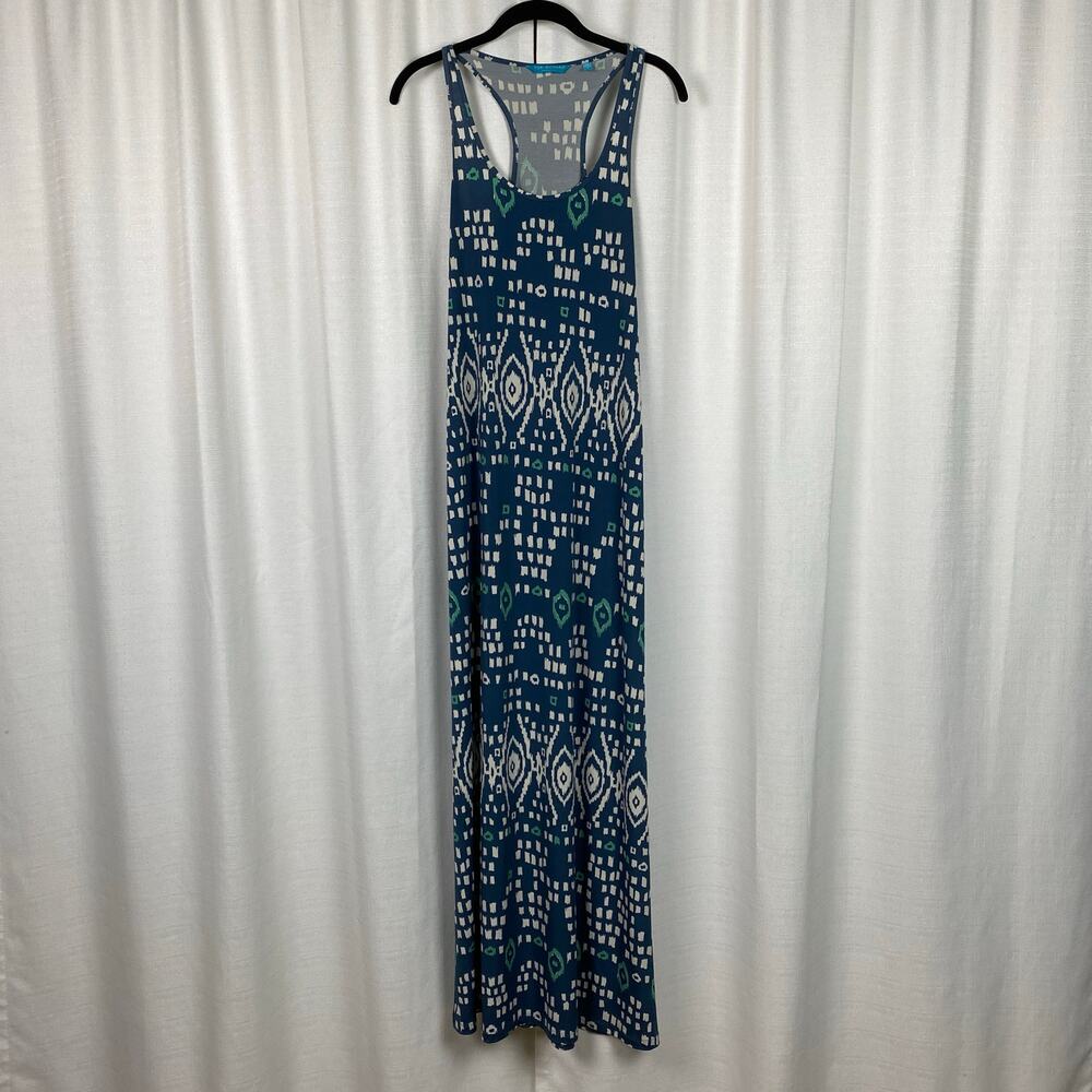 Tori Richard Honolulu Blue&White Pattern Maxi Dress Sz.S